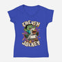 Chicken Kid Cube Game-Womens-V-Neck-Tee-Studio Mootant