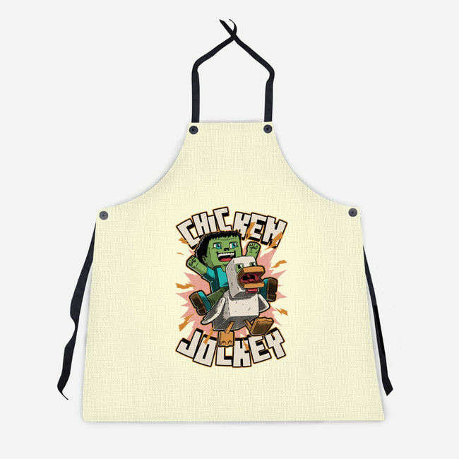 Chicken Kid Cube Game-Unisex-Kitchen-Apron-Studio Mootant