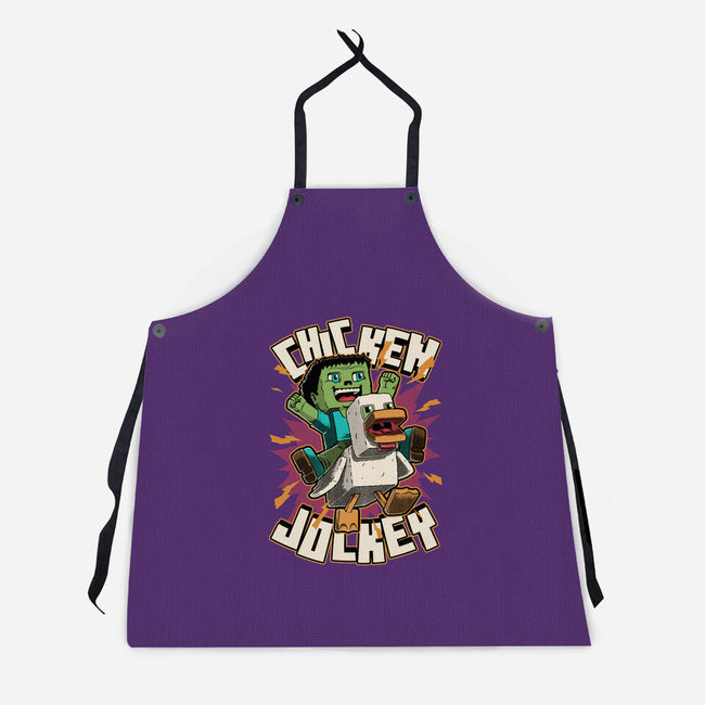 Chicken Kid Cube Game-Unisex-Kitchen-Apron-Studio Mootant
