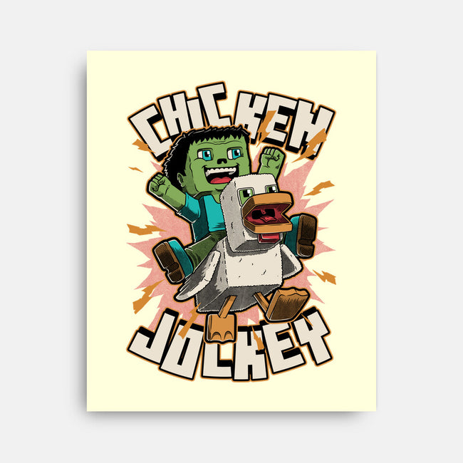 Chicken Kid Cube Game-None-Stretched-Canvas-Studio Mootant