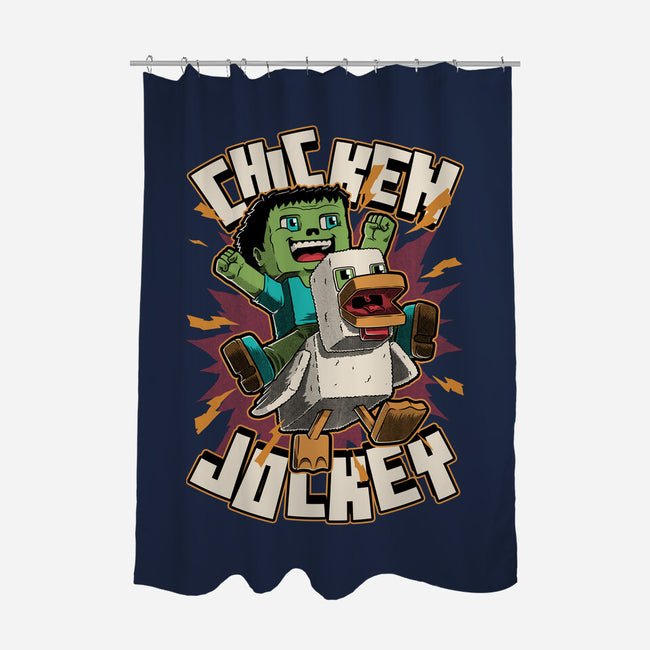 Chicken Kid Cube Game-None-Polyester-Shower Curtain-Studio Mootant