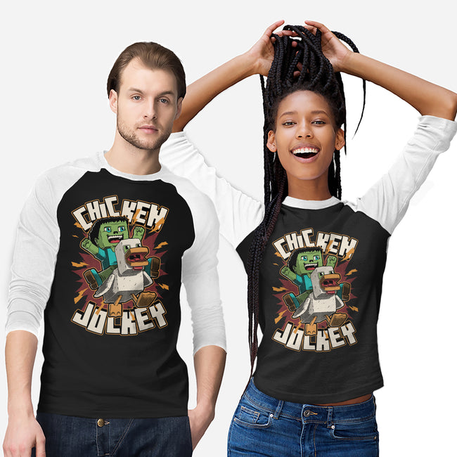 Chicken Kid Cube Game-Unisex-Baseball-Tee-Studio Mootant