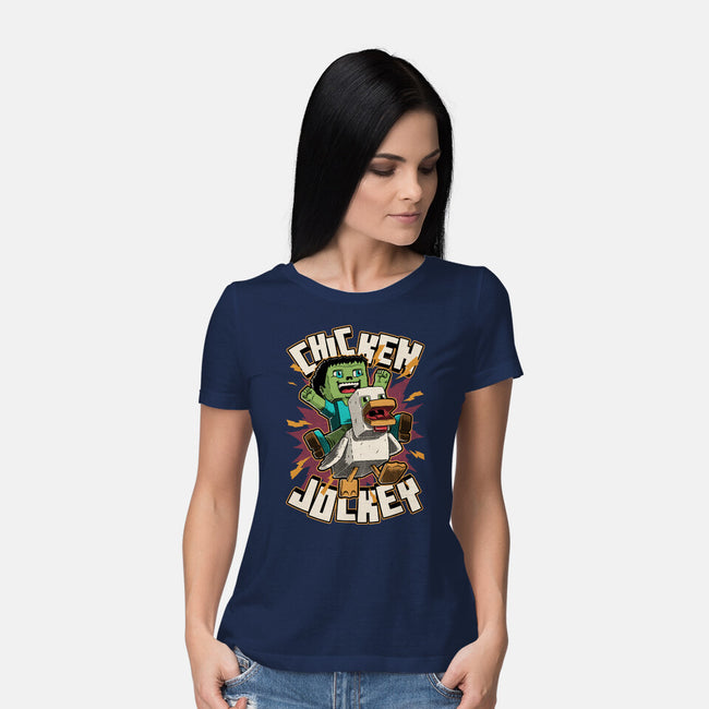 Chicken Kid Cube Game-Womens-Basic-Tee-Studio Mootant