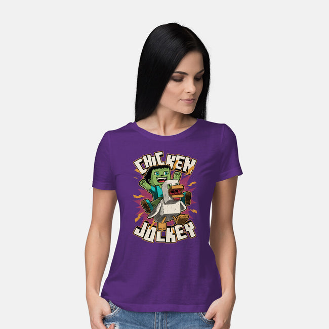 Chicken Kid Cube Game-Womens-Basic-Tee-Studio Mootant