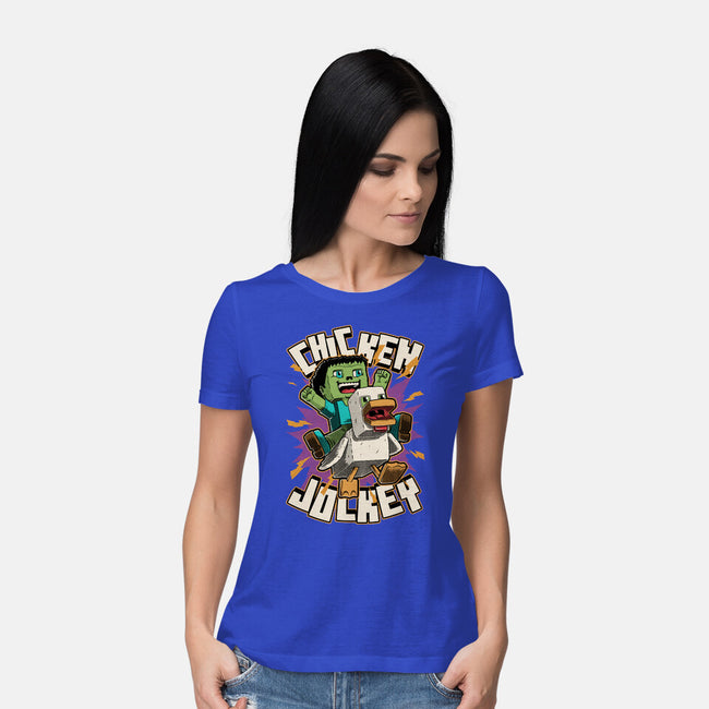 Chicken Kid Cube Game-Womens-Basic-Tee-Studio Mootant
