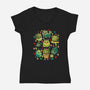 Cattus Fam-Womens-V-Neck-Tee-Vallina84