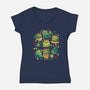 Cattus Fam-Womens-V-Neck-Tee-Vallina84