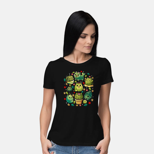 Cattus Fam-Womens-Basic-Tee-Vallina84
