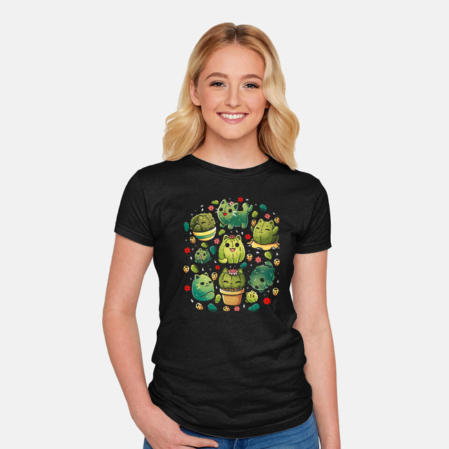 Cattus Fam-Womens-Fitted-Tee-Vallina84
