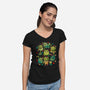 Cattus Fam-Womens-V-Neck-Tee-Vallina84