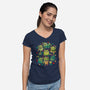 Cattus Fam-Womens-V-Neck-Tee-Vallina84