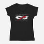 Samurai Eyes-Womens-V-Neck-Tee-nickzzarto
