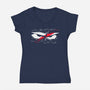 Samurai Eyes-Womens-V-Neck-Tee-nickzzarto