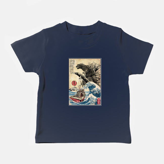 Orca In Japan Woodblock-Baby-Basic-Tee-DrMonekers