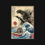 Orca In Japan Woodblock-Womens-Off Shoulder-Sweatshirt-DrMonekers