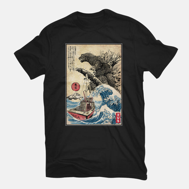 Orca In Japan Woodblock-Womens-Fitted-Tee-DrMonekers