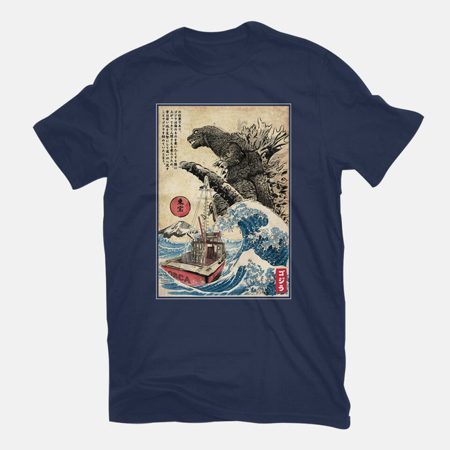 Orca In Japan Woodblock-Womens-Fitted-Tee-DrMonekers