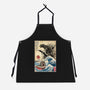 Orca In Japan Woodblock-Unisex-Kitchen-Apron-DrMonekers