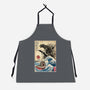Orca In Japan Woodblock-Unisex-Kitchen-Apron-DrMonekers