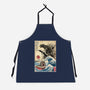 Orca In Japan Woodblock-Unisex-Kitchen-Apron-DrMonekers