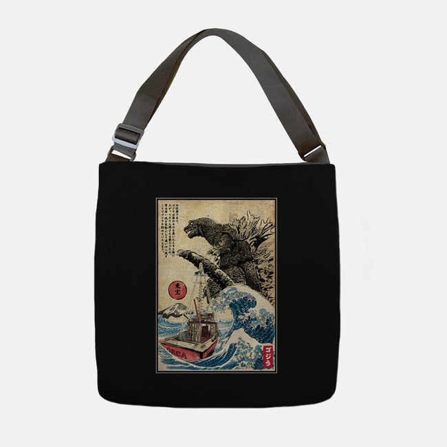 Orca In Japan Woodblock-None-Adjustable Tote-Bag-DrMonekers