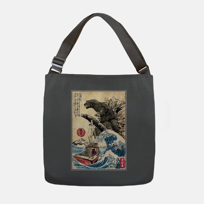 Orca In Japan Woodblock-None-Adjustable Tote-Bag-DrMonekers