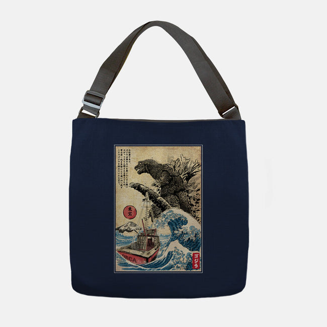 Orca In Japan Woodblock-None-Adjustable Tote-Bag-DrMonekers