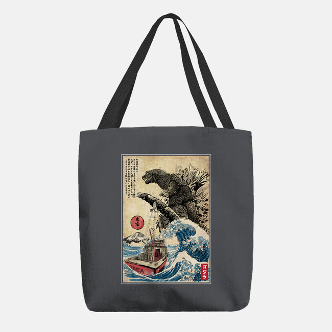 Orca In Japan Woodblock-None-Basic Tote-Bag-DrMonekers