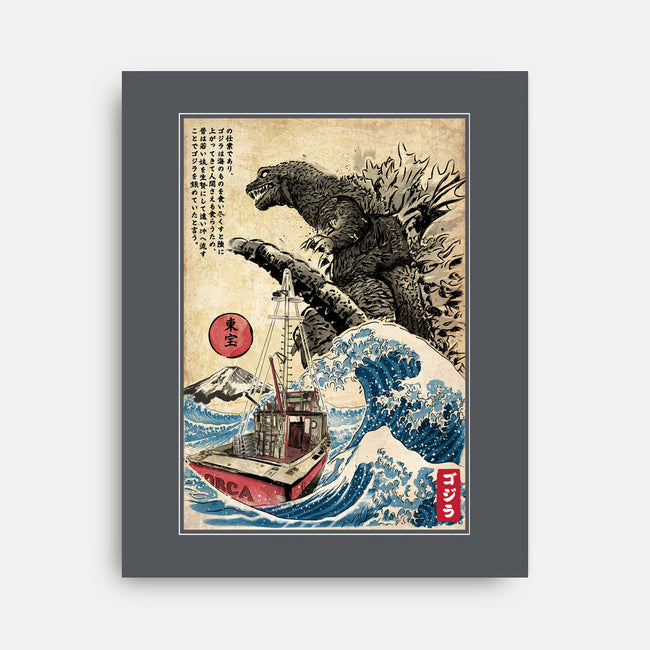 Orca In Japan Woodblock-None-Stretched-Canvas-DrMonekers