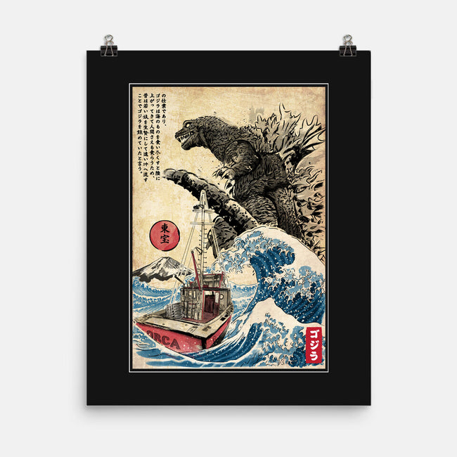 Orca In Japan Woodblock-None-Matte-Poster-DrMonekers