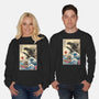 Orca In Japan Woodblock-Unisex-Crew Neck-Sweatshirt-DrMonekers