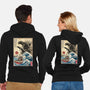 Orca In Japan Woodblock-Unisex-Zip-Up-Sweatshirt-DrMonekers