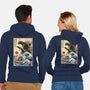 Orca In Japan Woodblock-Unisex-Zip-Up-Sweatshirt-DrMonekers