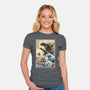 Orca In Japan Woodblock-Womens-Fitted-Tee-DrMonekers