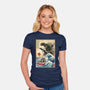 Orca In Japan Woodblock-Womens-Fitted-Tee-DrMonekers