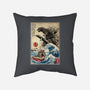 Orca In Japan Woodblock-None-Removable Cover w Insert-Throw Pillow-DrMonekers