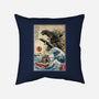 Orca In Japan Woodblock-None-Removable Cover w Insert-Throw Pillow-DrMonekers