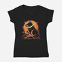 Fenrir Destruction-Womens-V-Neck-Tee-Vallina84