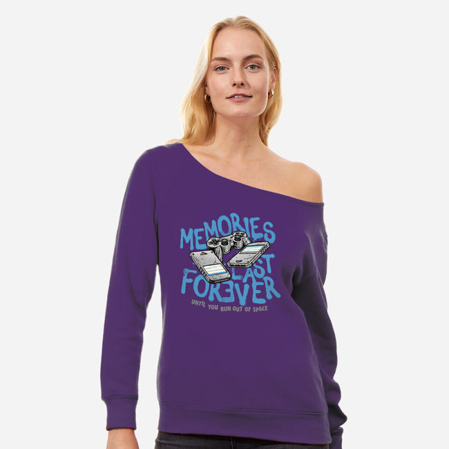 Memories Last Forever-Womens-Off Shoulder-Sweatshirt-momma_gorilla