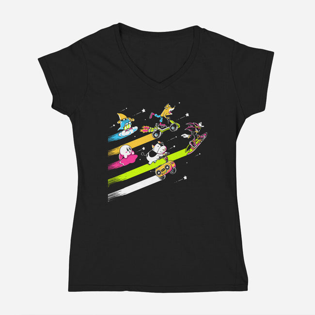 Arcade Racerz-Womens-V-Neck-Tee-naomori