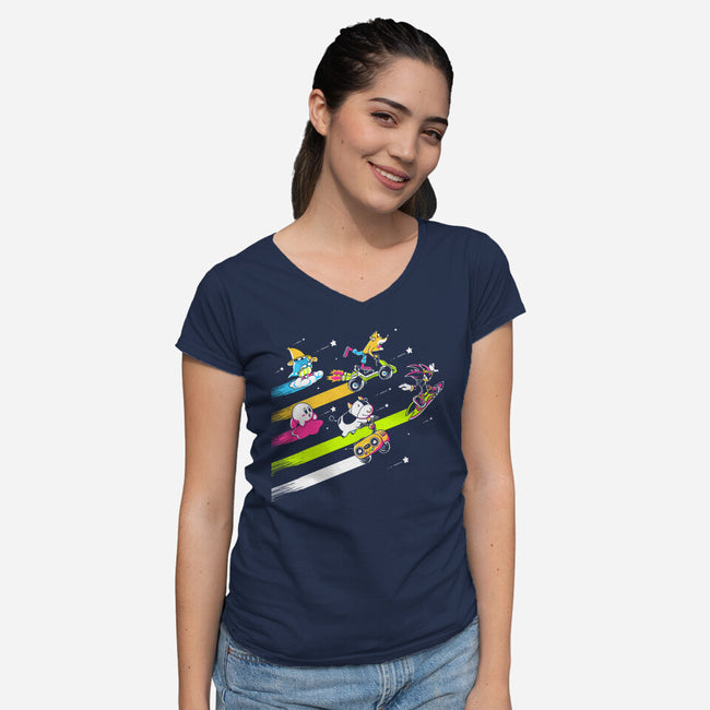 Arcade Racerz-Womens-V-Neck-Tee-naomori