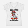 Silly Goose On The Loose-Womens-V-Neck-Tee-Vallina84