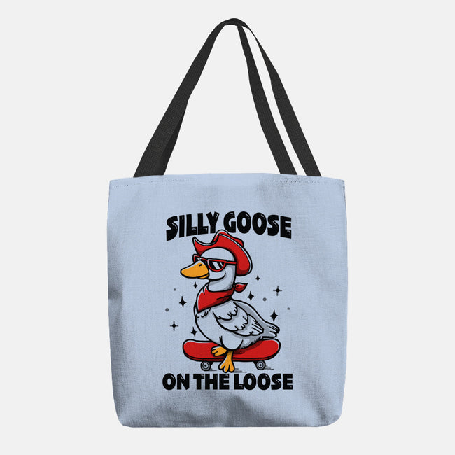 Silly Goose On The Loose-None-Basic Tote-Bag-Vallina84