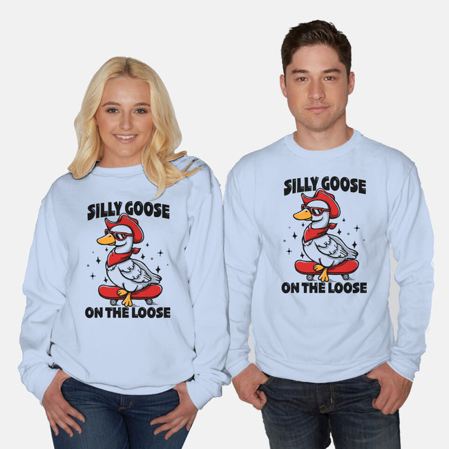 Silly Goose On The Loose-Unisex-Crew Neck-Sweatshirt-Vallina84