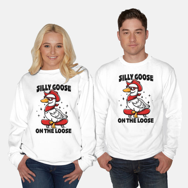 Silly Goose On The Loose-Unisex-Crew Neck-Sweatshirt-Vallina84