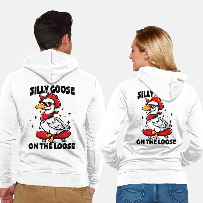 Silly Goose On The Loose-Unisex-Zip-Up-Sweatshirt-Vallina84