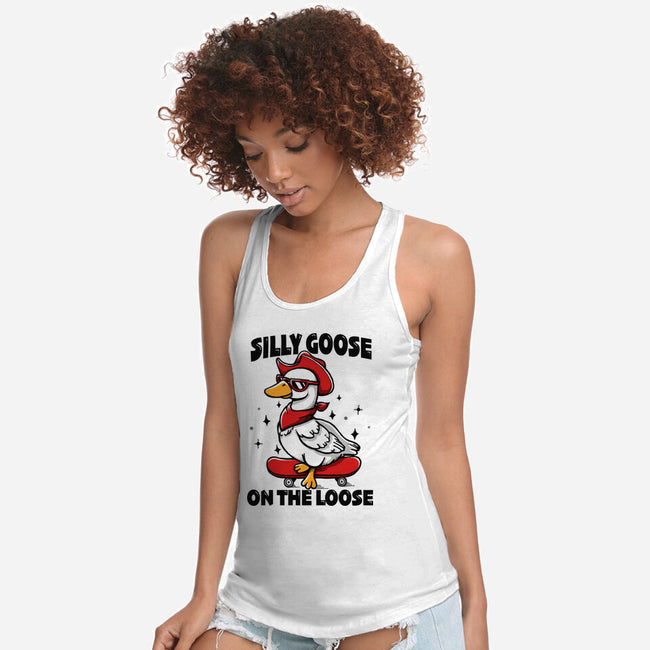 Silly Goose On The Loose-Womens-Racerback-Tank-Vallina84