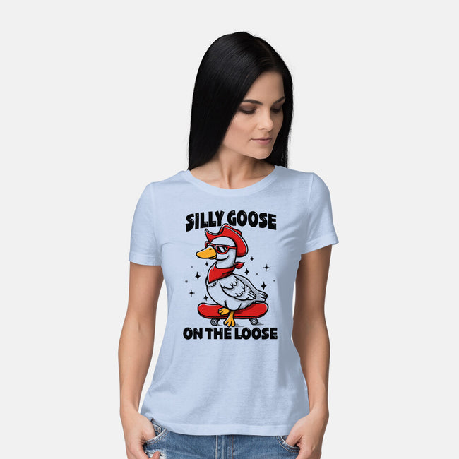 Silly Goose On The Loose-Womens-Basic-Tee-Vallina84