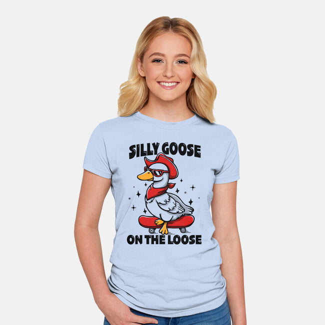 Silly Goose On The Loose-Womens-Fitted-Tee-Vallina84