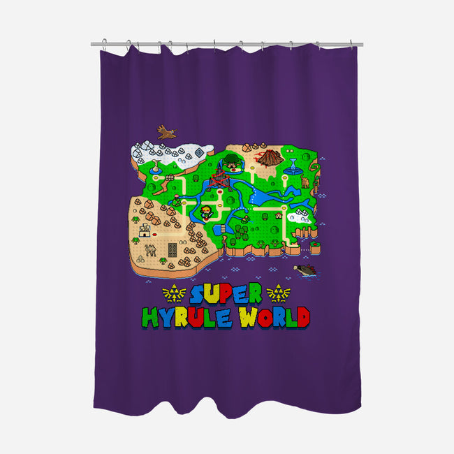 Super Hyrule World-None-Polyester-Shower Curtain-NMdesign